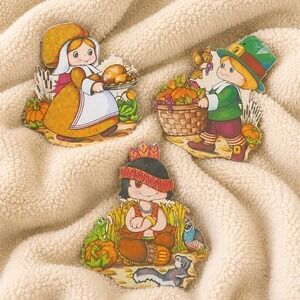 VTG‎ 70s Beistle Thanksgiving Cardboard Cutouts Decor Lot Vintage Fall